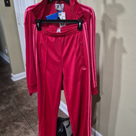 Adidas Firebird TT Women's Red Tracksuit with Pink Stripes Size S - Picture 4 of 6